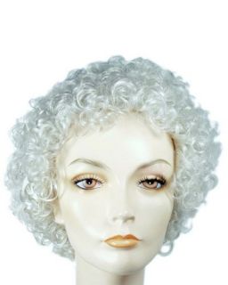 barbara bush mrs claus curly white costume wig
