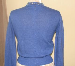 VTG 1950s Ballantyne 100% Cashmere Sweater Cardigan Peebles Scotland 