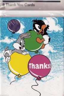 BABY LOONEY TUNES SHOWER THANK YOU NOTES Party Supplies vintage HTF