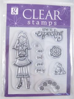 New Baby Shower Expecting Pregnant Clear Acrylic Stamp