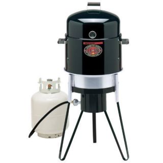   in One Gas Charcoal Smoker and Grill with Fryer Propane Tank