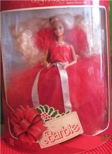 1988 holiday happy holidays christmas barbie doll box new never out of 