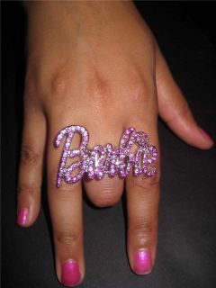 Iced Out Nicki Minaj Barbie Necklace Ring Pink Friday P