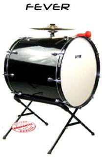 Fever 24x24 Drum Bass Tambora with Stand and Mallet Black FEV2424 BK 