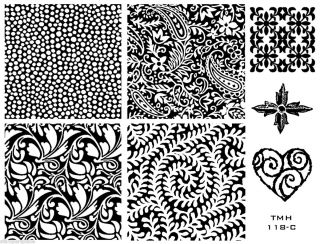 118C Background Textures Paisley Vines Ornate Designs Clay Rubber 