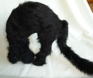 Large Vintage Halloween Horror Scary Black Cat Decoration Fur Over 