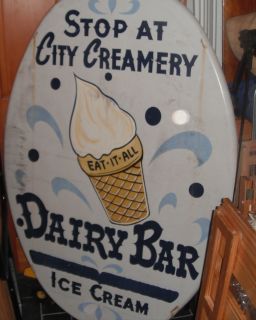 Large Sign City Creamery Dairy Bar Ice Cream Store