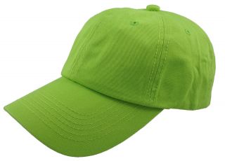 New Plain Low Profile Baseball Hat Cap Lime Green
