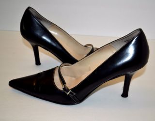 Classy Anne Klein Basic Pumps Shoes Size 9 1 2 M Black Genuine Leather 
