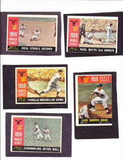1960 Topps Baseball World Series Cards Lot of 5 Diff Nice Condition 