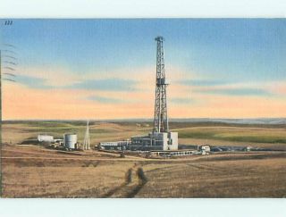 Linen Williston Basin Oil Well Postmarked Cooperstown North Dakota ND 