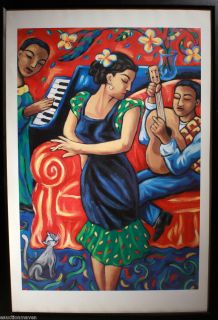 Large Latin Dance Music Framed Painting Reprint