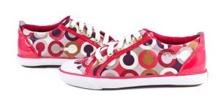Coach Barrett Madison Graphic Op Art Raspberry Sneakers Shoes 8 5 New 
