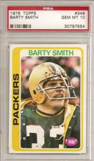 Barty Smith Packers 78 Topps FB 349 PSA 10 Gem Mint