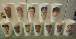 11 Slurpee Cups Baseball Players 1970s Collection