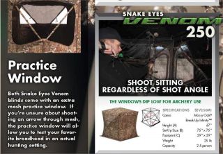 New Barronett Snake Eyes Venom 250 Mossy Oak 2 Man Camo Hub Blind 