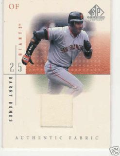 2001 UD SP Game Used Ed Barry Bonds Game Used Jersey