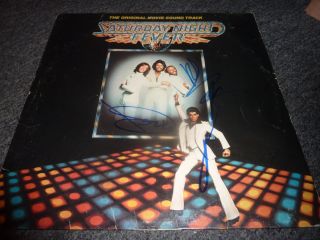 Robin Barry Gibb John Travolta Signed Saturday Night Fever Album Bee 