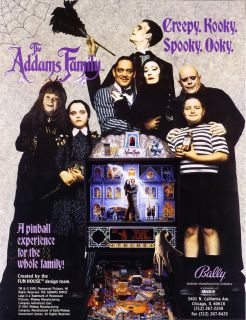Bally The Addams Family Pinball Machine Nice Shape Gold ROMs Free Tech 