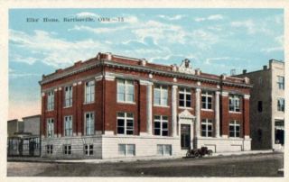   is an unused postcard titled elks home bartlesville okla i do not know