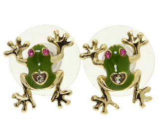 Betsey Johnson Jungle Book Frog Stud Earrings    