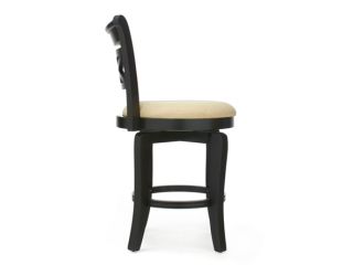 24 black bar stool with fabric seat from the side