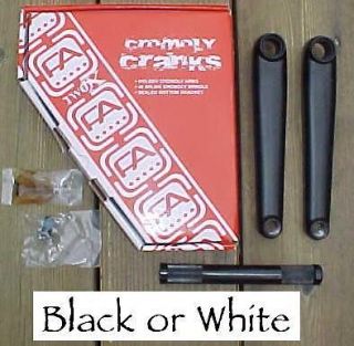Crank Set FreeAgent 3 piece 48 Spline BMX Crankset Black or White 