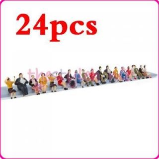 24pcs ho scale 1 87 layout model train people mix