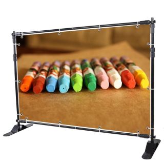 Telescopic Backdrop Stand Adjustable Banner Display Trade Show Wall 