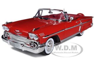 1958 CHEVROLET IMPALA RED 1/18 DIECAST CAR MODEL BY MOTORMAX 73112