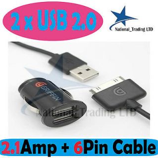 1Amp USB 2.0 In Car USB Charger + Cable for iPod Touch IPAD 2 
