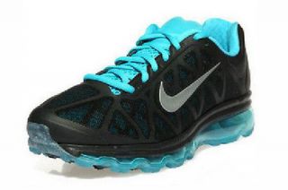 Nike Air Max+ 2011 Mens Running Shoes Black/Chlorine Blue #429889 040 