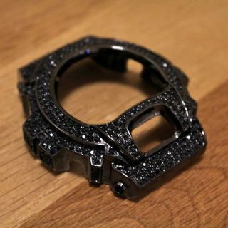 custom fully iced out black simulated diamond bezel/case for G shock 