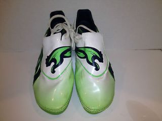 Puma Soccer Shoes v1.11 Wmns Size 10.5 Gray/Green/Nav​y 