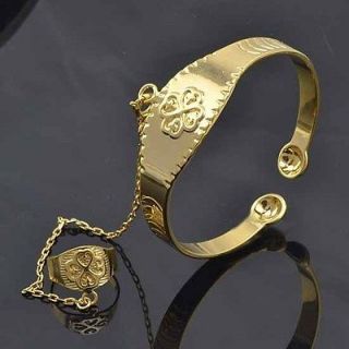 LOVELY 9K SOLID GOLD FILLED Lucky Baby Set Cuff and Ring, M078