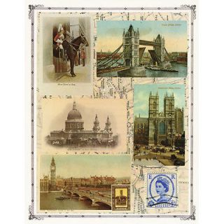 Penny Black LONDON UK England Stickers 7x9 Tower Bridge Guard Big Ben 