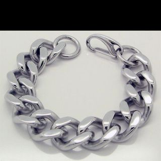 COOL HEAVY CUBAN CURB CHAIN Stainless Steel Link Bracelet 9 18mm 100g