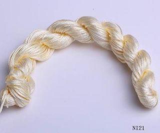 27m 1mm Beige Chinese Knotting Rattail Nylon Macrame Thread Cords 
