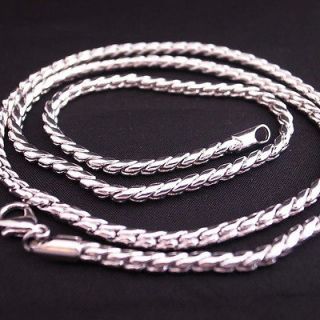 Quality 18 18K White gold gp solid snake ROPE CHAIN HIPHOP NECKLACE 
