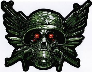 Gas Mask Explosion Skull Military VET Awesome Large Embroidered Biker 