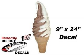 HUGE Soft Serve Twist Cone 9x24 Decal for Ice Cream Truck   Parlor 