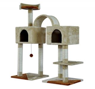 New 46 Cat Scratch Tree Pet Condo Post Tower With 2 Bedroom Base Toy