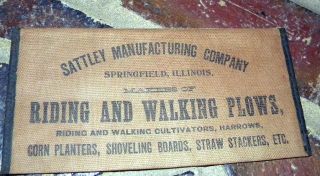 ANTIQUE SATTLEY MANUFACTURING CO RIDING & WALKING PLOW CATALOG  SOFT 