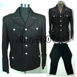 Collectable WW2 German Elite M32 Officer Black Wool Uniform Tunic w 