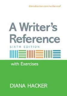 Writers Reference With Exercises by Diana Hacker 2007, Paperback 