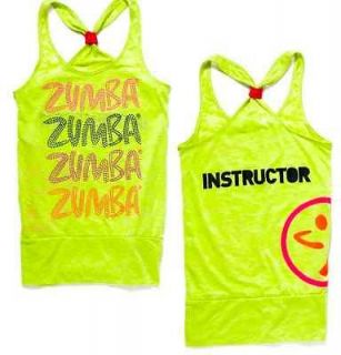 NWT NEW Zumba Fitness Instructor Bubble Top Lime Green XS S    Runs 