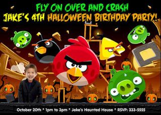 ANGRY BIRDS HALLOWEEN BIRTHDAY INVITATIONS & MATCHING PARTY FAVORS