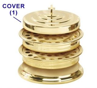 communion tray cover aluminum 11 brass tone new time left
