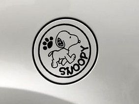 Black Lovely Snoopy Dog Logo Decal Car Sticker Fuel Tank Cap With 