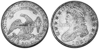 Half Dollar, 1821, Capped Bust